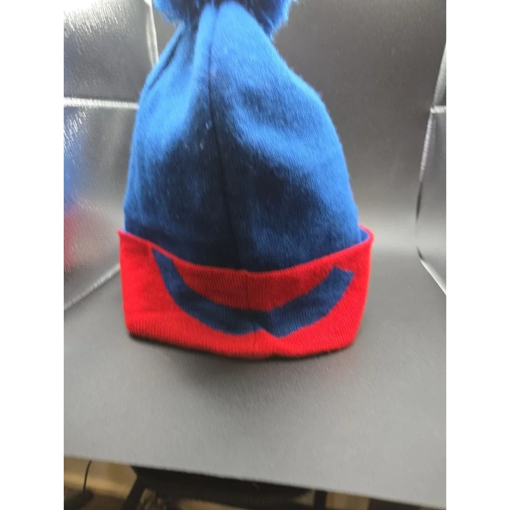Fanatics Chicago Cubs MLB Baseball Pom Beanie Hat Mens OSFM Blue Red Knit C Logo